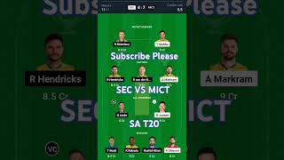 SEC vs MICE Dream11 Prediction | Dream11 Team Of Today Match | MICT vs SEC Dream11 Prediction | SA20