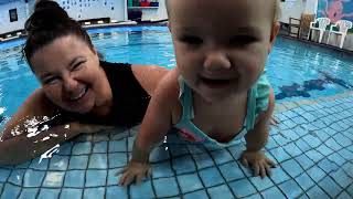 Swimming progress for a 17 month old baby