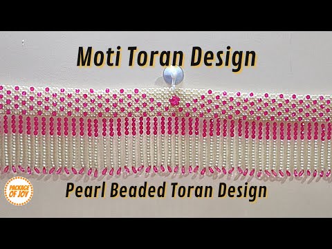 MOTI TORAN DESIGN (WHITE & PINK) PEARL BEADED TORAN DOOR HANGING TORAN DESIGN