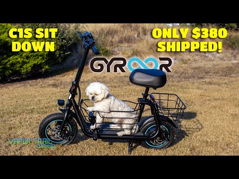 GYROOR C1S - $380 Sit Down Escooter w/ 2 Baskets (Take Your Dog!)