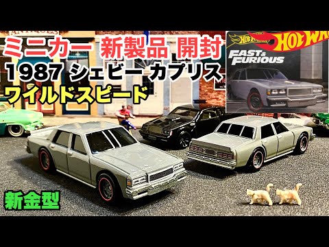 新金型！【ミニカー 新製品 開封】ワイルドスピード『1987 シェビー カプリス』【Hot Wheels】ホットウィール【トミカ サイズ】《比較》トミカ スカイライン GT-R R34 パトカー