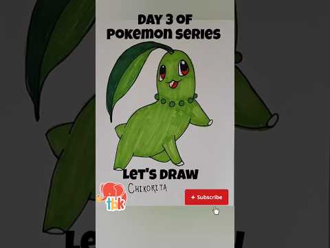 How to draw Pokemon Chikorita - Easy Pokemon drawing #trending #trendingshorts #shorts #pokemon