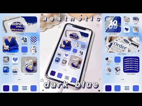 customize your iphone 💙 *ios15 (dark blue theme) 🌷 | how to have an aesthetic phone