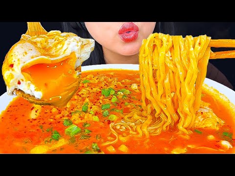 ASMR SOFT BOILED EGGS, RICE CAKES AND NOODLES | EATING SOUNDS | MUKBANG | ASMR Phan