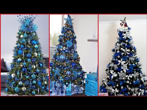 Blue Colour Tree Designs/Unique Christmas Ideas/Blue Christmas Wreath Ideas