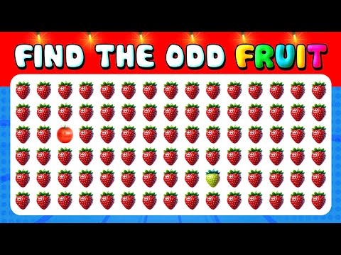 225 Puzzles for GENIUS | Find the ODD One Out - Fruit Edition🍓Easy, Medium, Hard Levels