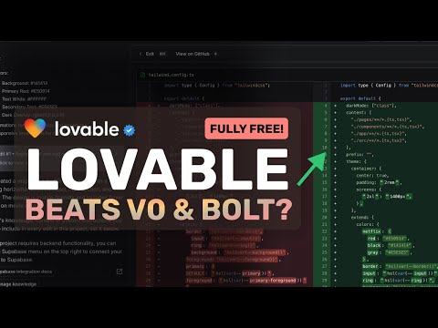 Lovable : This FREE AI Coder BEATS V0 & Bolt? (Generate Full Stack Apps!)