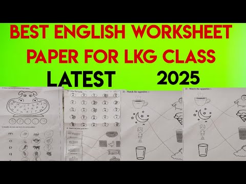 LKG English Test Paper 2024-25/LKG Class English Worksheets/Junior KG English Exam Test paper