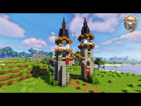 Minecraft Tutorial: How To Build A Small Medieval Gate!