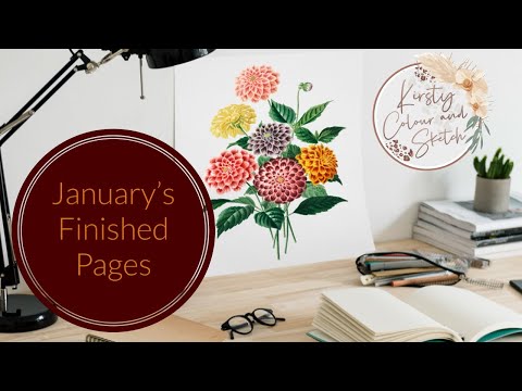 January’s Finished colouring pages and artwork #adultcolouring