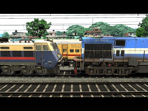 TRAIN SIMULATOR I ELECTRIC TO DIESEL LOCOMOTIVE CHANGE I TRAIN GAME I BUMPY RAILROAD I RAILWAY RITAM