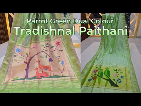 Tradishnal Border Pure Silk Handloom Paithani From Wavers