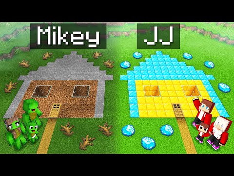 Mikey Family POOR vs JJ Family RICH UNDERGROUND HOUSE Battle in Minecraft (Maizen)