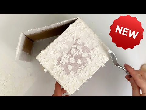 DIY ✨ Stylish Storage Box Making with Cardboard and Grout Filler!