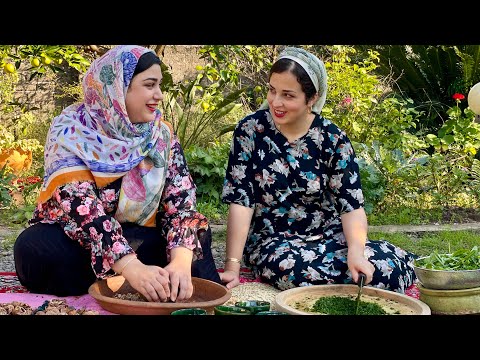 How to Cook Iranian Traditional Food | Persian Pomegranate Walnut Stew | Iran Village Life