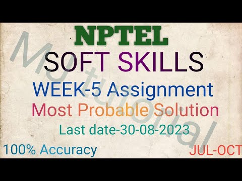 NPTEL | SOFT SKILLS | WEEK-5 ASSIGNMENT SOLUTION| MOST PROBABLE SOLUTION