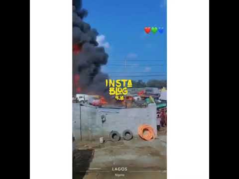 VIDEO: Fear as fuel tanker explodes, destroys vehicles in Lagos