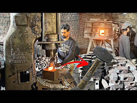 Amazing Turning An Old Iron Piece Into A Heavy Hammer | A Heavy  Hammer Making Process