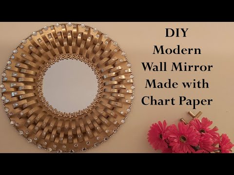 DIY Wall Mirror made with Chart Paper in Tamil l l Wall Mirror decorating ideas with paper