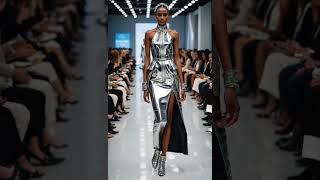 AI Fashion - Futuristic Glamour on the Runway! 👗✨ #FashionForward #MetallicMagic #aifashion #aifash