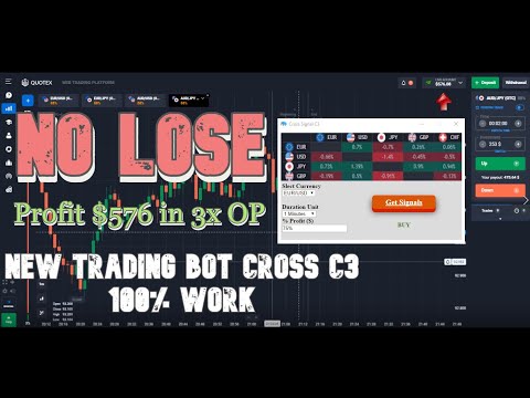 No Loss - $576 Profit - New Trading Bot Cross c3 in Quotex Options || 100% Success