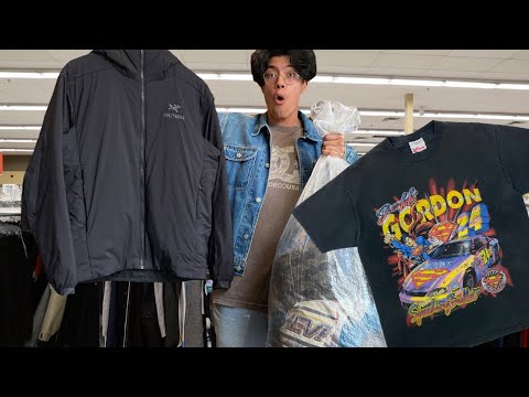 THRIFTING ARCTERYX and finding NASCAR TEE at the THRIFT STORE - Trip To The Thrift #thrift