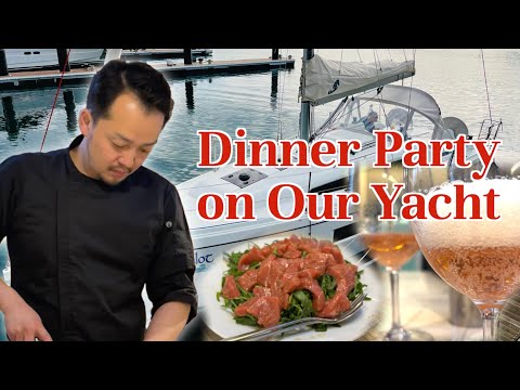 Dinner Party on Our Yacht  船上でのディナーパーティー🍷