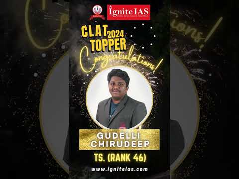 Congratulations to CLAT 2024 Topper G Chirudeep 🥳 | CLAT 2024 | #clat #clat2024 #shorts#igniteias