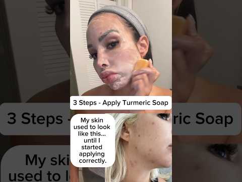 The CORRECT way to wash your face with #turmeric soap 🫧🧼 #acne #hyperpigmentation