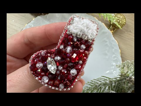 Christmas Brooch Embroidery Live Part1