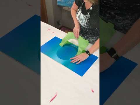 LOVE IT! 🔵Creating ￼Dimension with 🔵Circles by Blending Paint AND a satisfying tape removal! #art