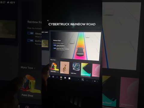 New Rainbow Road feature on Cybertruck is a whole vibe! 😊 #cybertruck #tesla