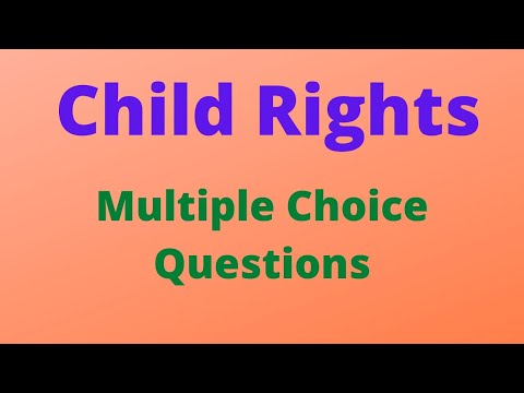 Child Rights/MCQ/Multiple Choice Questions/Objective types Questions/in Hindi/India