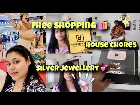 FREE Shopping ।bought silver  jewellery | घर का काम।  फेसिअल घर पे कैसे करें! Arpita Mohanty