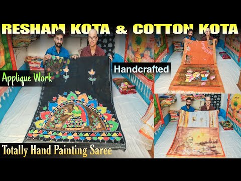 HandPaint Resham Kota, Begampuri Tant, Khadi, Tant Cotton Applique Work, Silk Gadwal & Bapta Tussar