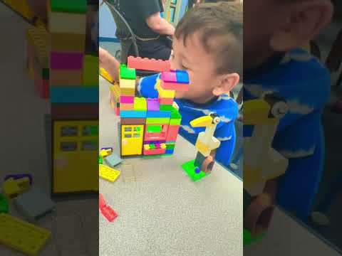 Cute baby making Lego house🏠😃 #shorts