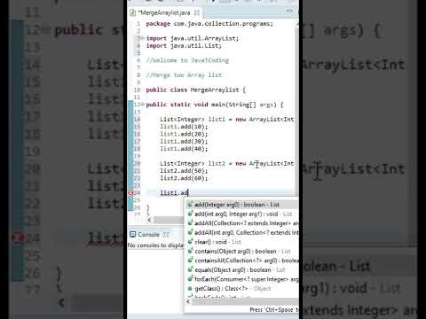 Join two ArrayLists in Java #shorts #youtubeshorts #javatcoding