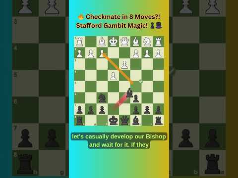 🔥 Checkmate in 8 Moves?!Stafford Gambit Magic! ♟️🎩 #gukesh #pragg #magnuscarlsen #gothamchess #traps