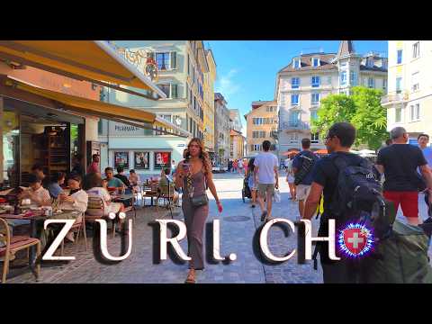 SWITZERLAND ZURICH ✨ Stroll to Bahnhofstrasse from Grossmünster 4K HDR Niederdorf / Love Lock Bridge