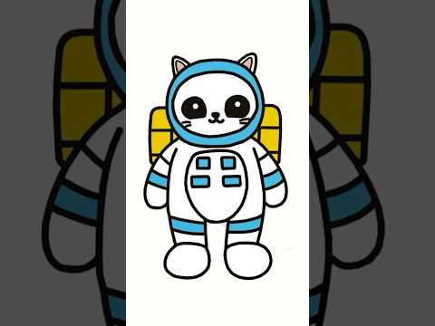 How to Draw an Astronaut Cat – Fun & Easy Step-by-Step Tutorial! 🚀🐱