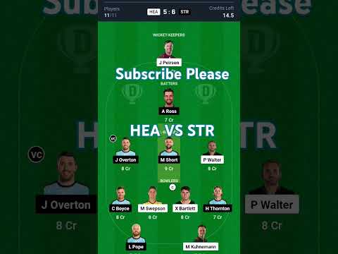 HEA vs STR Dream11 Prediction | Dream11 Team of Today Match | HEA vs STR Dream11 Team Today | #BBL