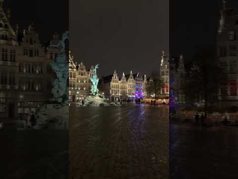 Antwerp in 10 Seconds: Rainy Night in the Heart of the City #belgium #antwerp #city