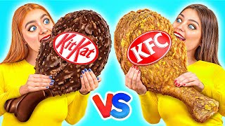 Real Food vs Chocolate Food Challenge | Funny Kitchen Hacks by Multi DO Challenge