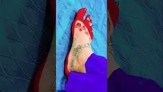 Beautiful Alta ❤️#feet #anklets #yt #nail #love #ankletsdesin #bahurani #reels