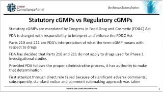 FDA's current thinking on cGMP compliance for Phase I Investigational Drug and Biologic products