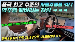 중국 자율주행을 뽐내려고 켜니 바로 역주행 시도한 중국 리오토 전기차 ㅋㅋㅋㅣ이런 어이없는 영상을 본 중국인들의 뼈때리는 방응!