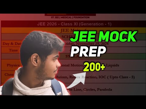 JEE MOCK preparation as a IITJEE 2026 ASPIRANT