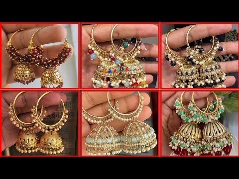 Elegant Gold Bali Jhumka Earrings - Perfect for Weddings (SS Style Corner,,,2024)*",,