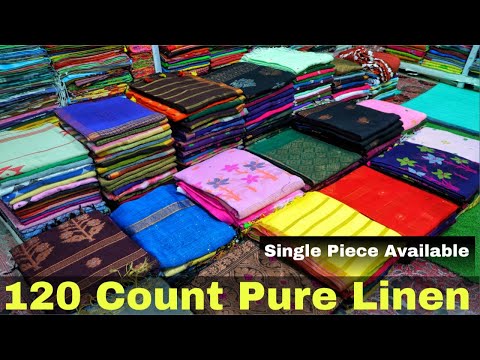 🔥120 Count Jayshree Linen, 120 Count Tangail Linen, Tussar Tissue, Bengal Khadi Saree Manufacturer |