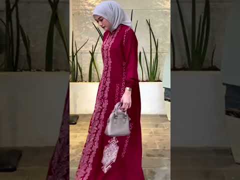 BISA COD Gamis Maroon Cantik Terbaru Order WA 089665538102 #gamistwill #tkw #dress #shots #short